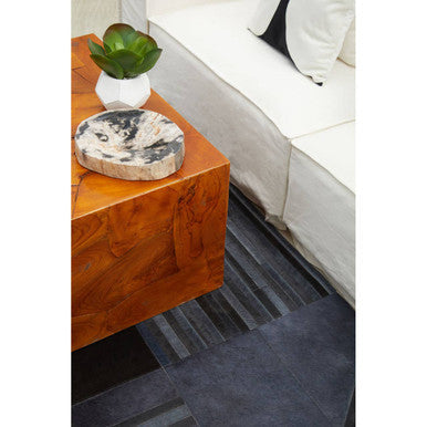 Brown Teak Wood Cuboid Coffee Table, Surak