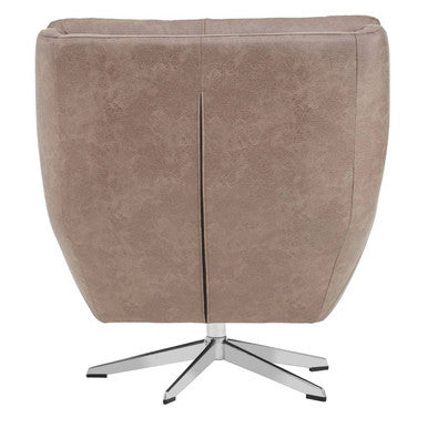 Harold Brown Leather Effect Swivel Chair