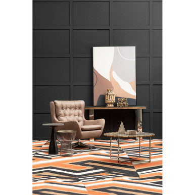 Harold faux brown leather Armchair