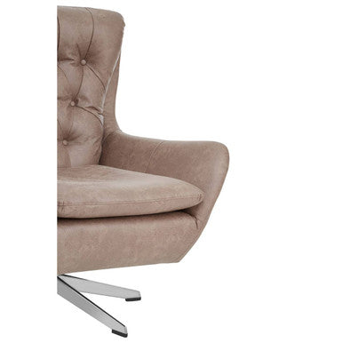 Harold faux brown leather Armchair
