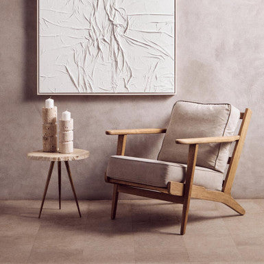 Harry Grey Linen oak frame Armchair