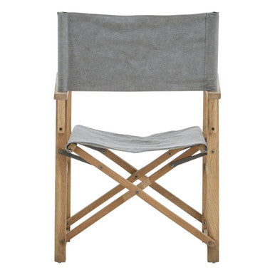 Hugh Grey linen Directors Chair