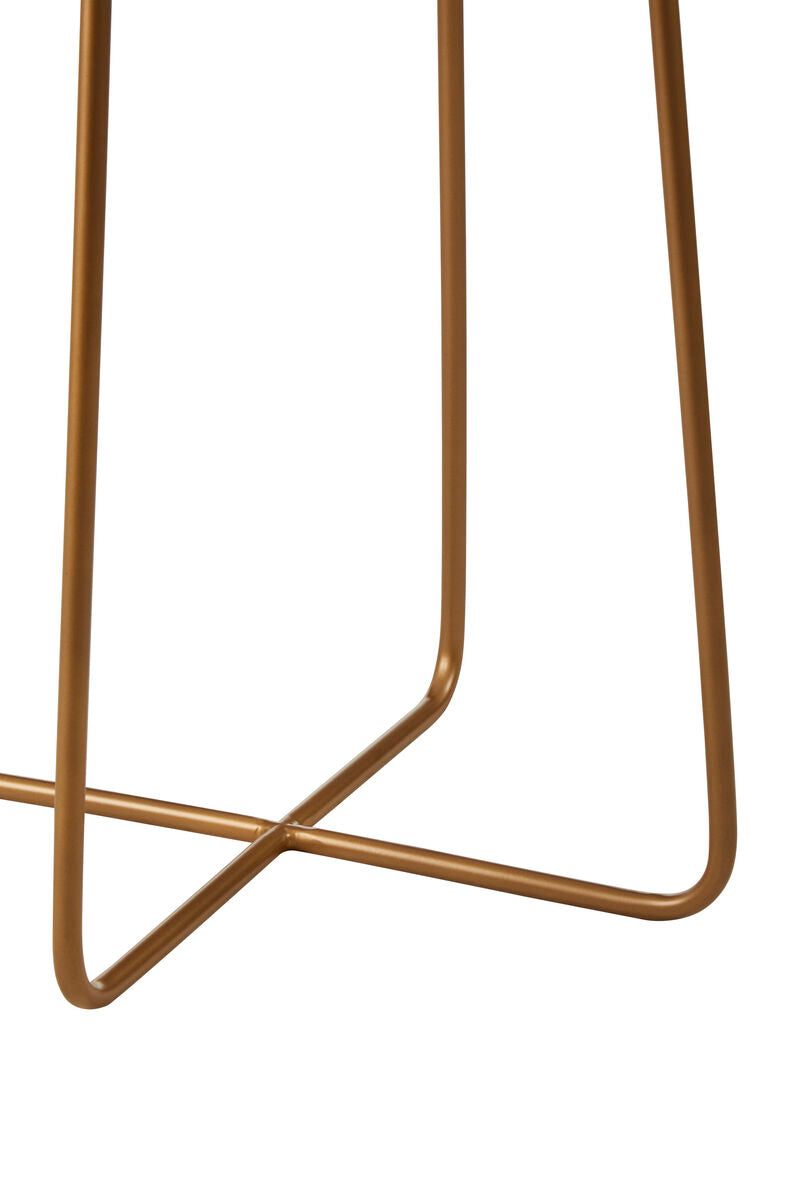 Shalimar Round Marble top Side Table With Cross Base