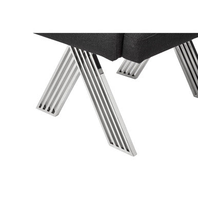 Black Dining Chair with Silver Legs | Piermount