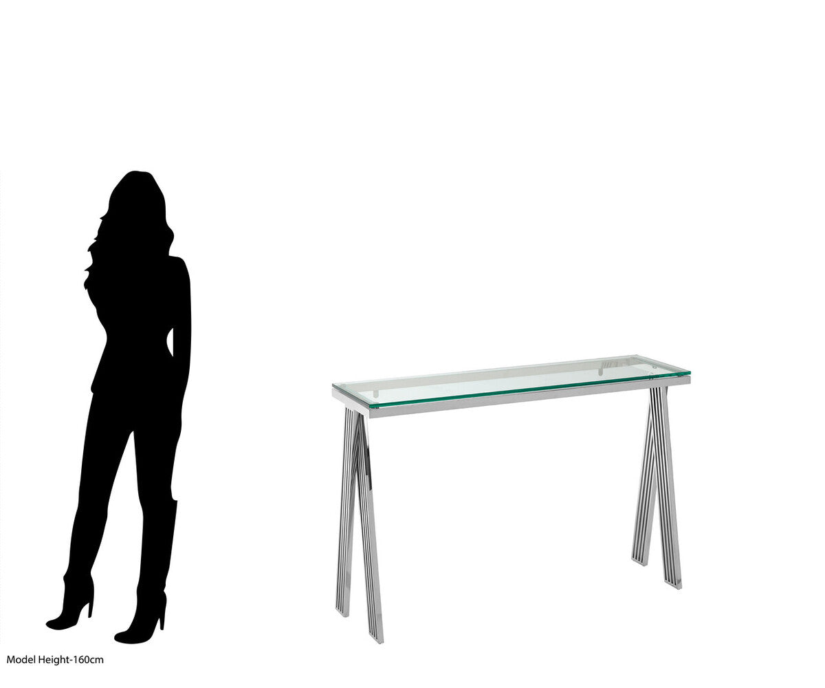 Piermount Clear Glass Console Table