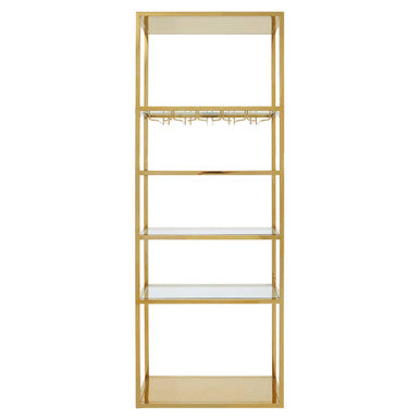 Piermount Gold Bar Shelf Unit With Glass Rack