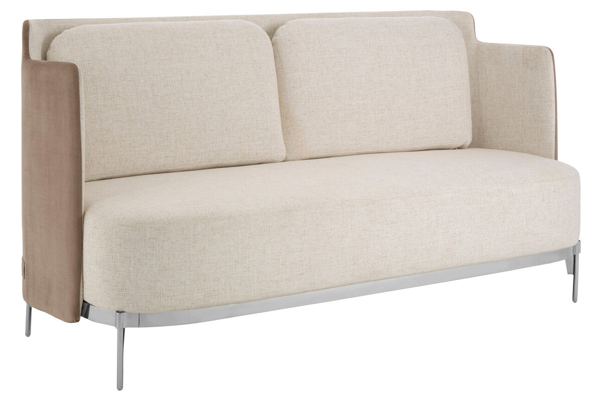 White and Mink 2 Seater Sofa with Metal Base | Piermount