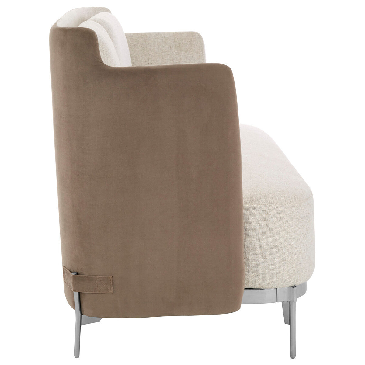 White and Mink 2 Seater Sofa with Metal Base | Piermount