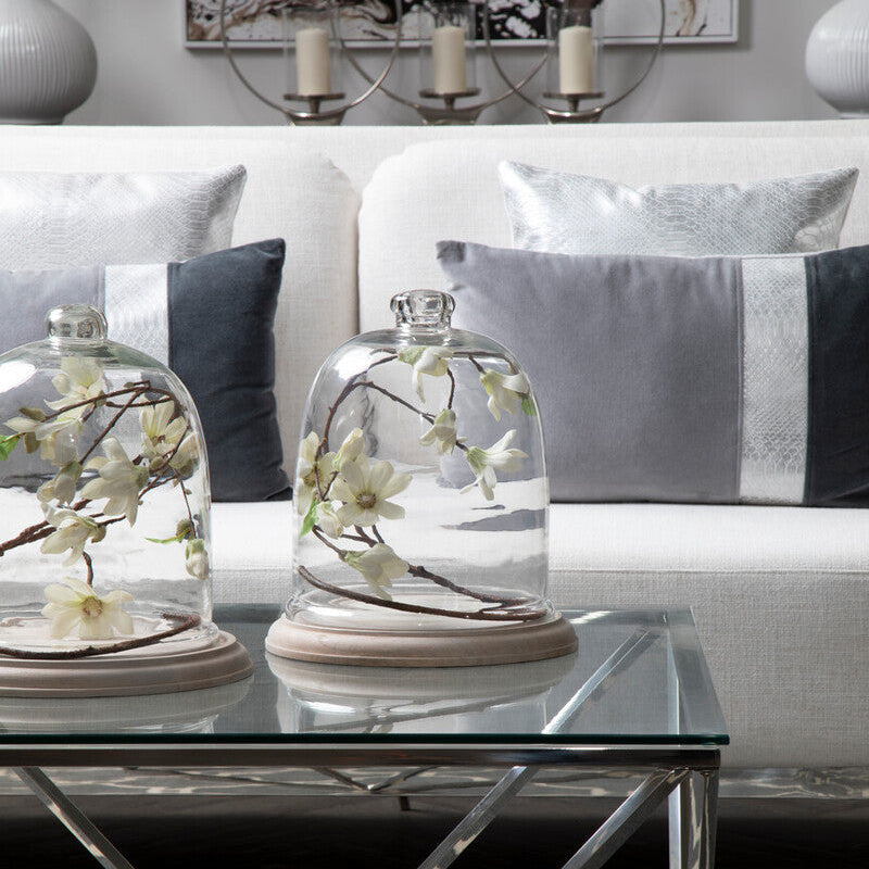 White and Mink 2 Seater Sofa with Metal Base | Piermount