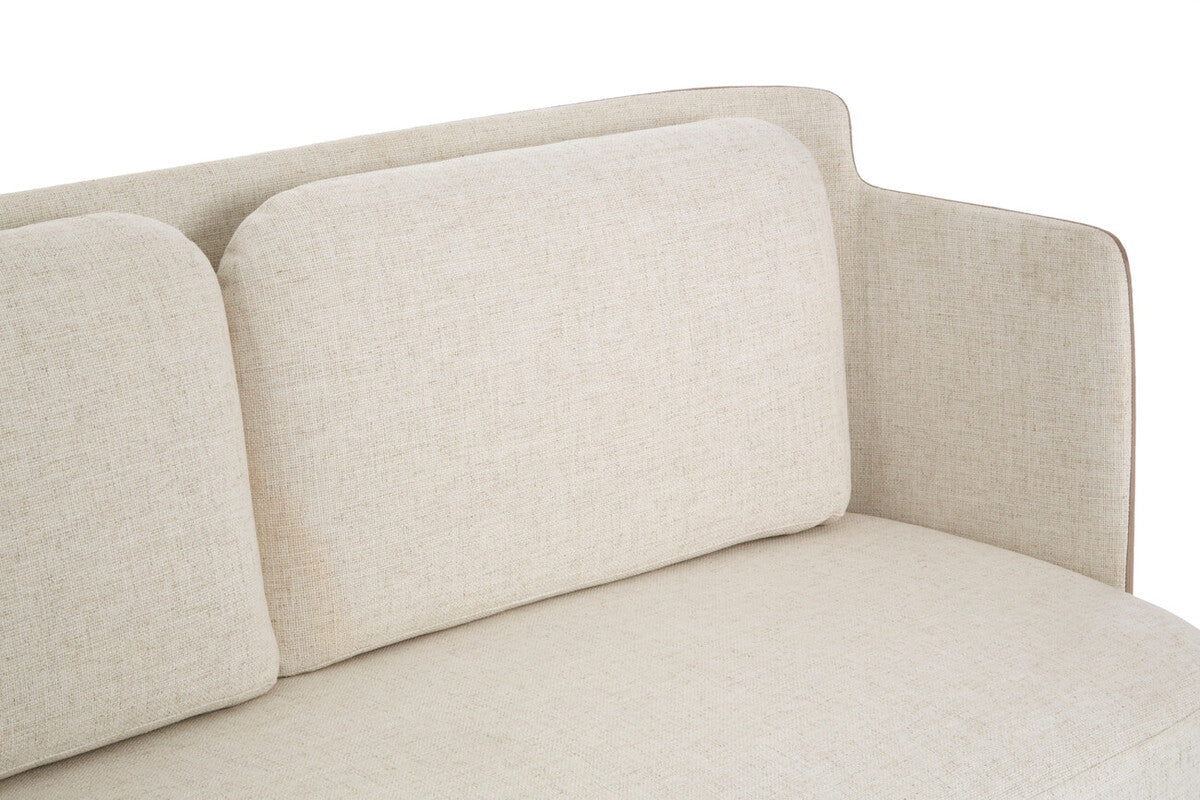 White and Mink 2 Seater Sofa with Metal Base | Piermount