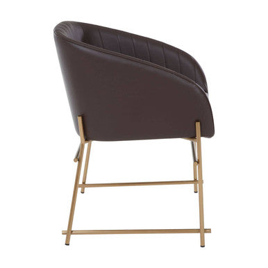 Brown Faux Leather Dining Chair | Delta