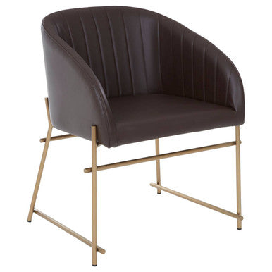 Brown Faux Leather Dining Chair | Delta