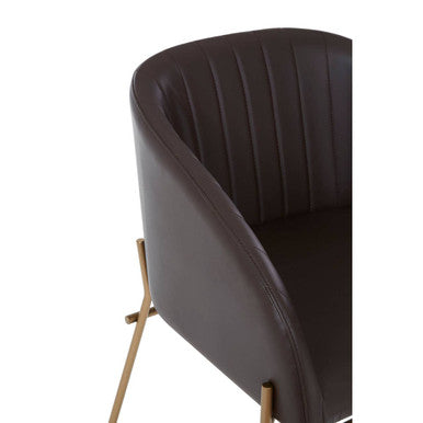 Brown Faux Leather Dining Chair | Delta