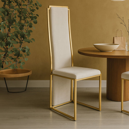 Deana Gold Frame High Back Dining Chair