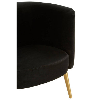 Manhattan Black Fabric Tub Chair with Button Tufting
