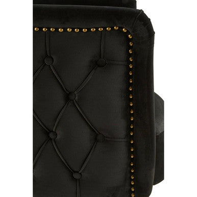 Manhattan Black Fabric Tub Chair with Button Tufting
