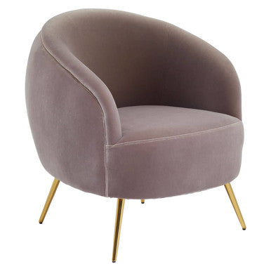 Mink Velvet Curved Accent Chair | Manhattan