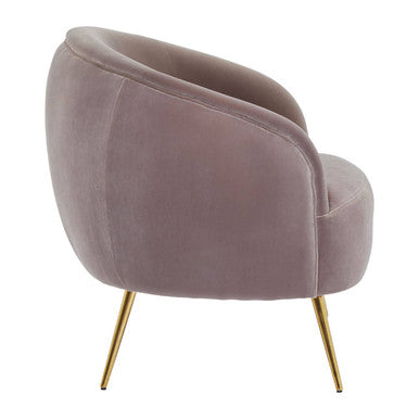 Mink Velvet Curved Accent Chair | Manhattan