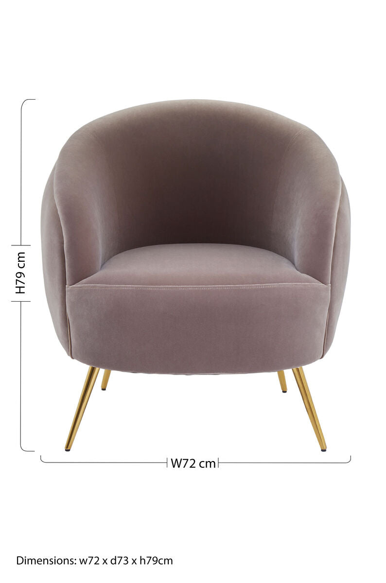 Manhattan Mink Velvet Armchair