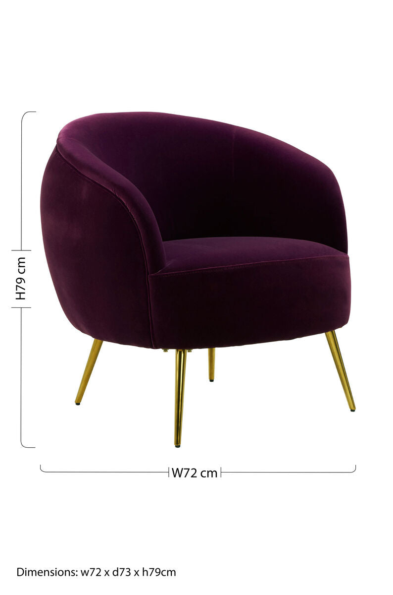 Manhattan Purple Velvet Armchair