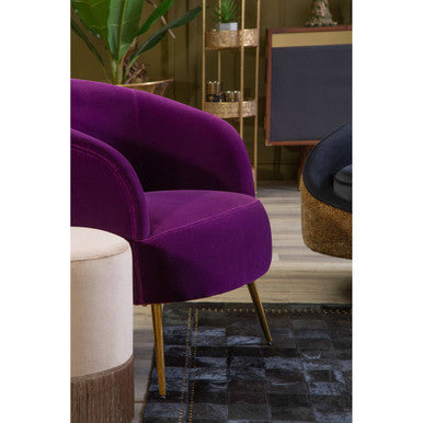 Purple Velvet Curved Accent Chair | Manhattan