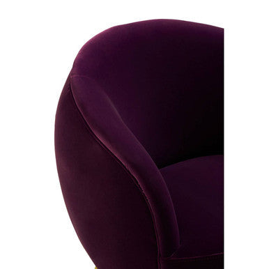 Purple Velvet Curved Accent Chair | Manhattan