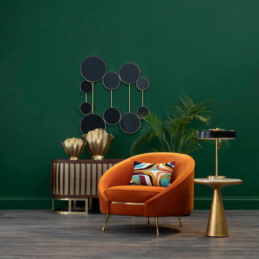 Manhattan Orange Velvet Armchair