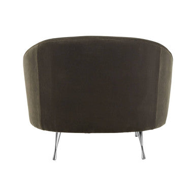 Manhattan Grey Velvet Cocoon Chair with Silver Finish Legs