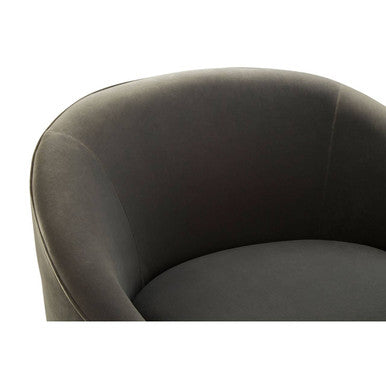 Manhattan Grey Velvet Cocoon Chair with Silver Finish Legs