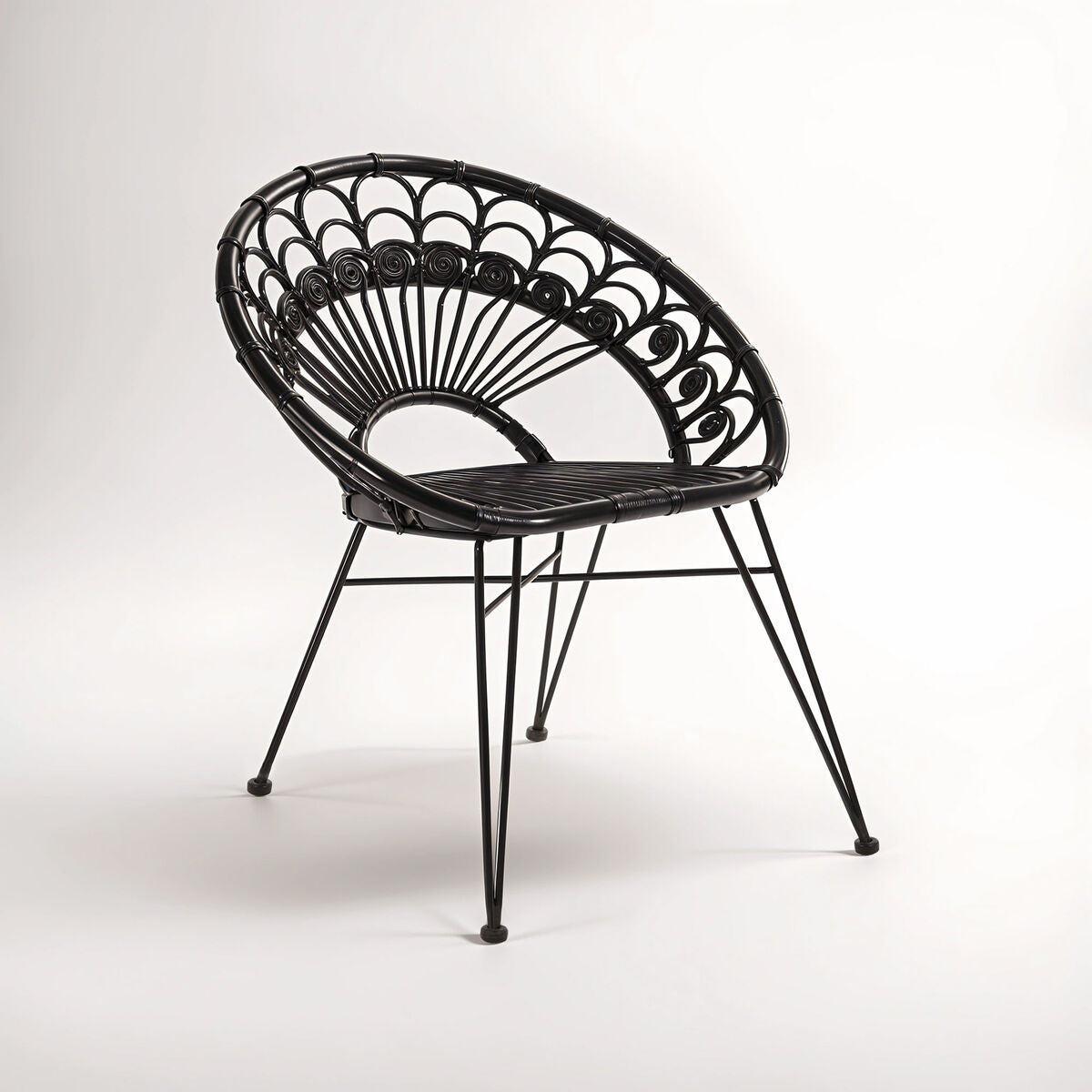 Manado Black Natural Rattan Chair