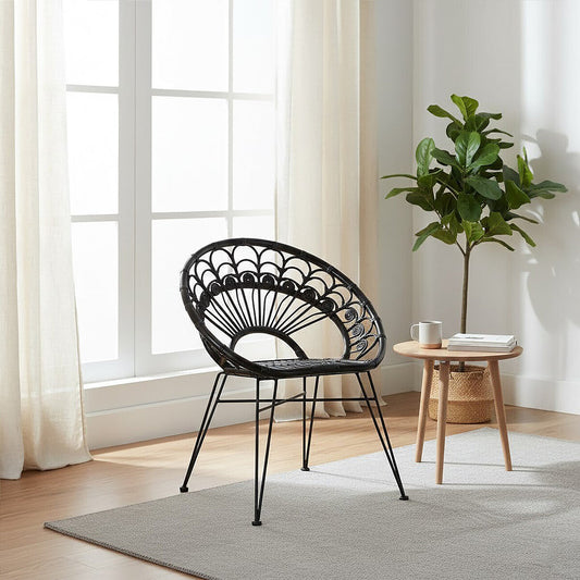Manado Black Natural Rattan Chair