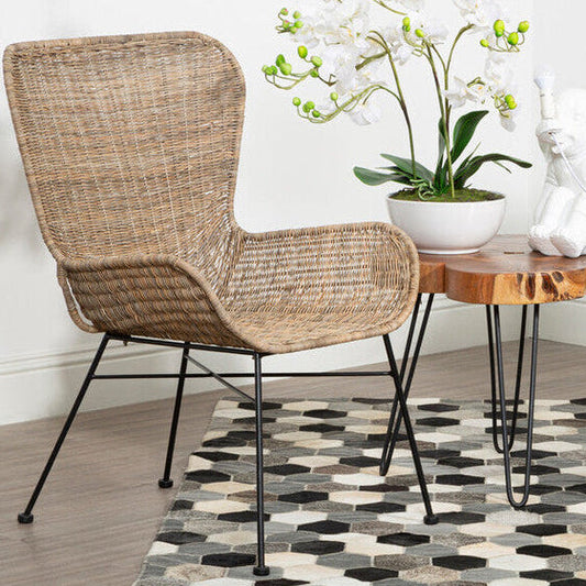 Curved Design Natural Rattan Chair | Manado