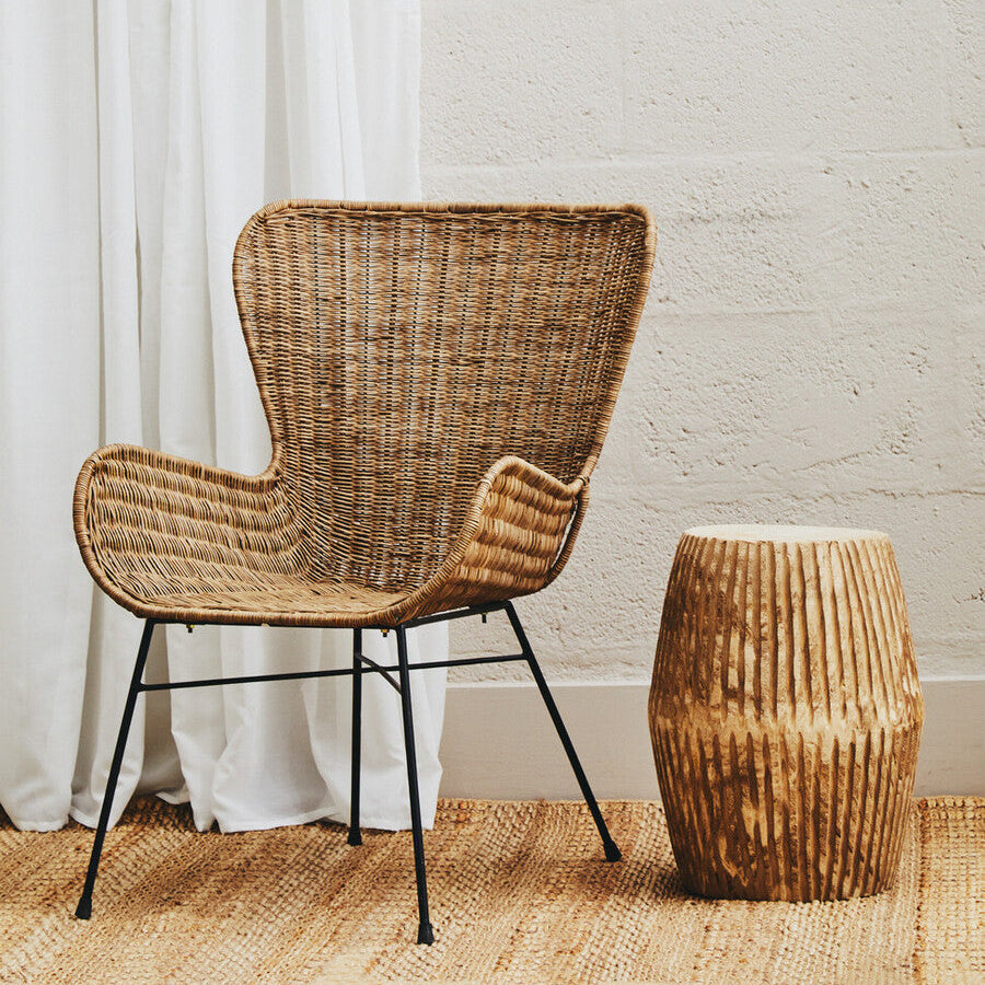 Curved Design Natural Rattan Chair | Manado