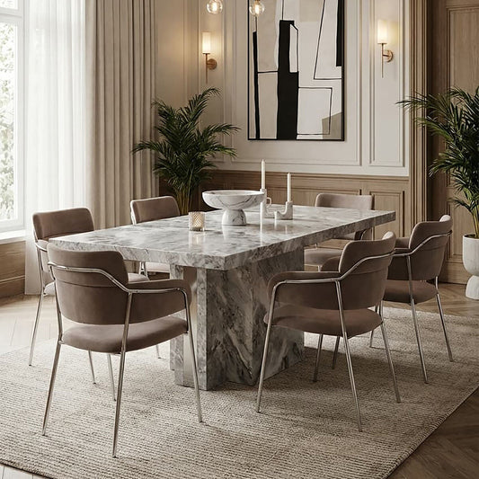 Tamzin Mink Velvet Dining Chair