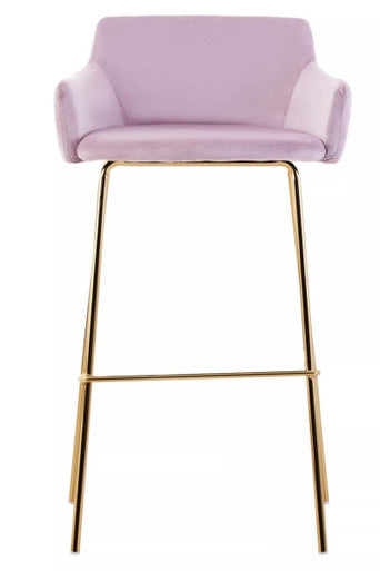 Tamzin Pink Velvet Low Back Bar Chair