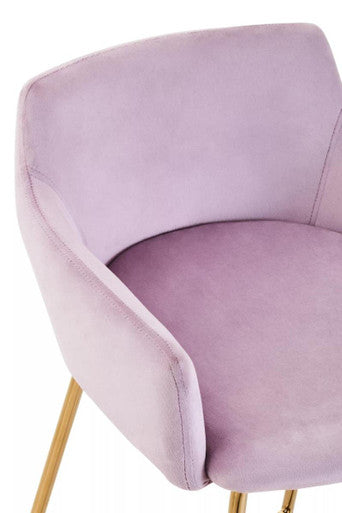 Tamzin Pink Velvet Low Back Bar Chair