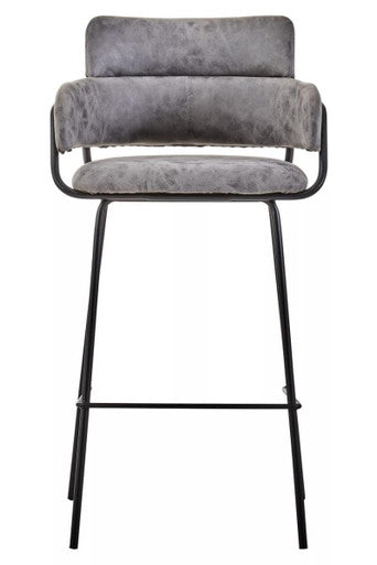 Tamzin Grey Faux Leather Bar Chair