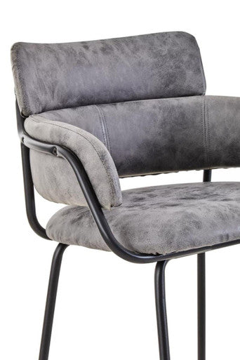 Tamzin Grey Faux Leather Bar Chair