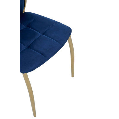 Blue Velvet High Back Dining Chair | Tamzin