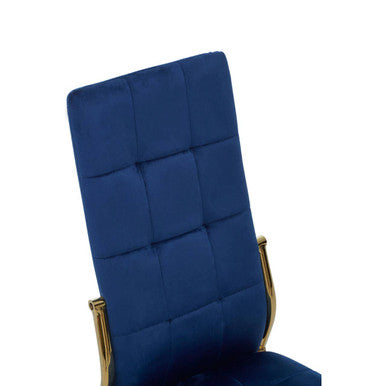 Tamzin Blue Velvet High Back Dining Chair