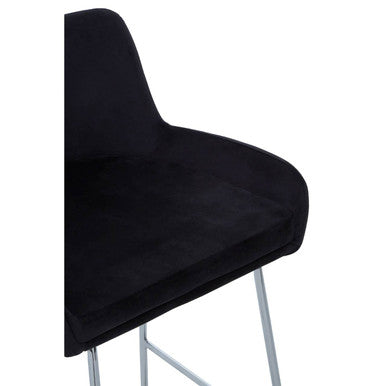 Tamzin Black Velvet Bar Chair With Low Arms