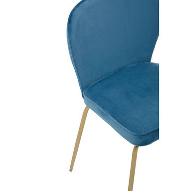 Tamzin Blue Velvet Curved Back Dining Chair