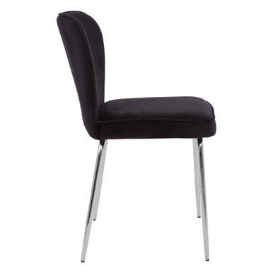 Tamzin Curved Black Chrome Finish Dining Chair