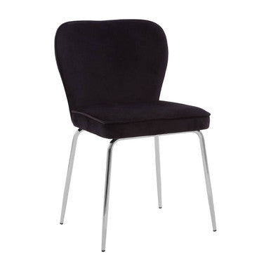 Tamzin Curved Black Chrome Finish Dining Chair