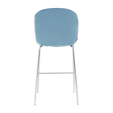Blue Velvet Chrome Finish Bar Chair | Tamzin