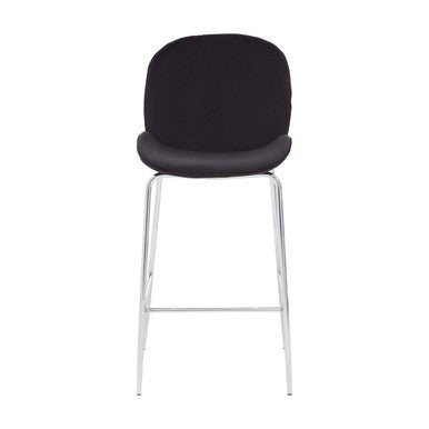 Tamzin Black Velvet Chrome Finish Bar Chair