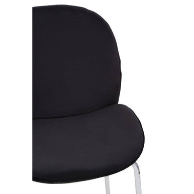 Black Velvet Chrome Finish Bar Chair | Tamzin