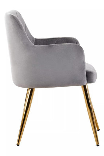 Tamzin Mink Velvet Angular Dining Chair