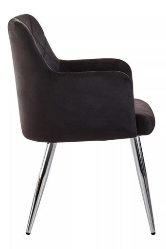 Tamzin Black Velvet Splayed Dining Chair