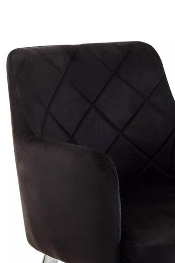 Tamzin Black Velvet Splayed Dining Chair